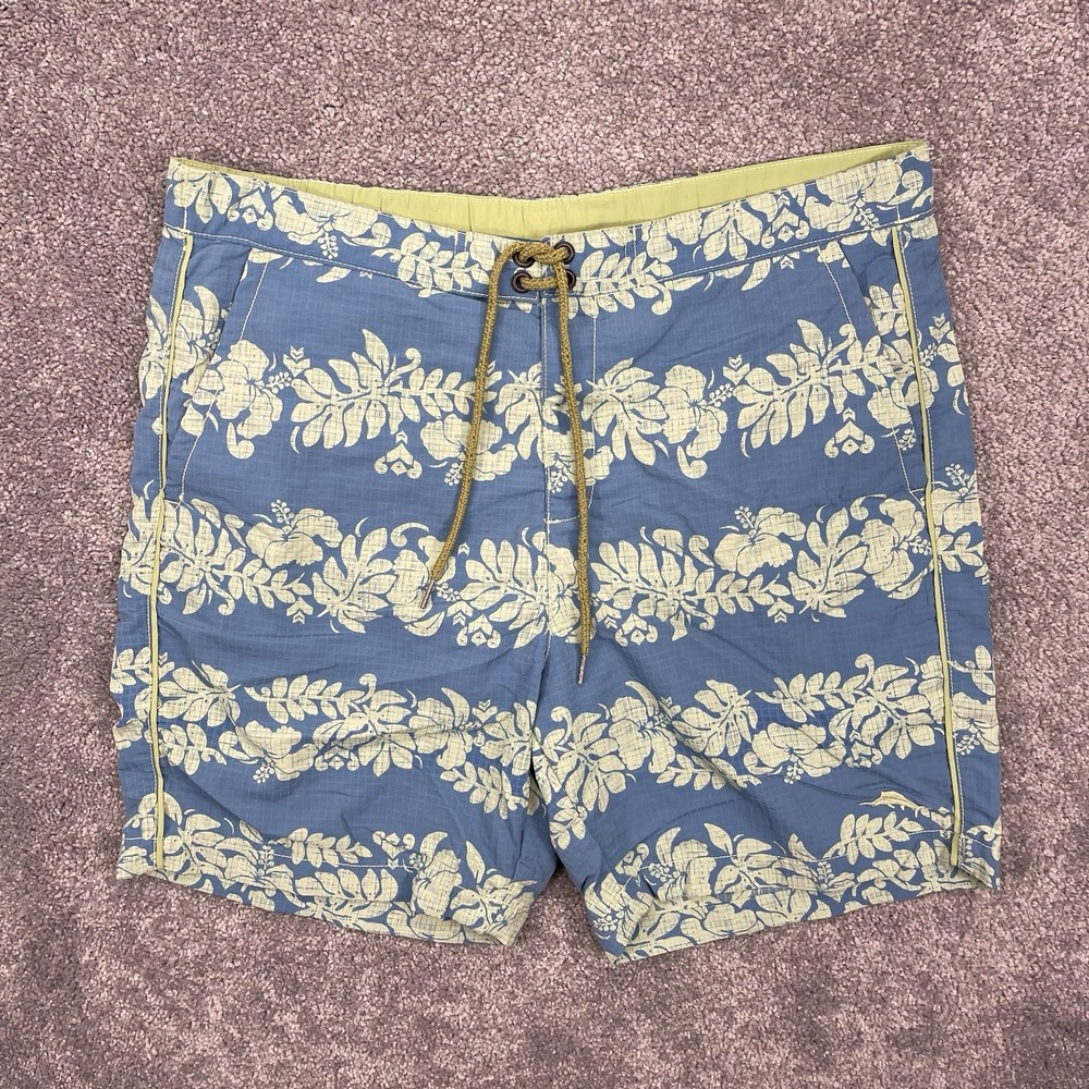Tommy Bahama Shorts Mens Medium Blue Relax Board Shorts Swim Wear 8" Inseam